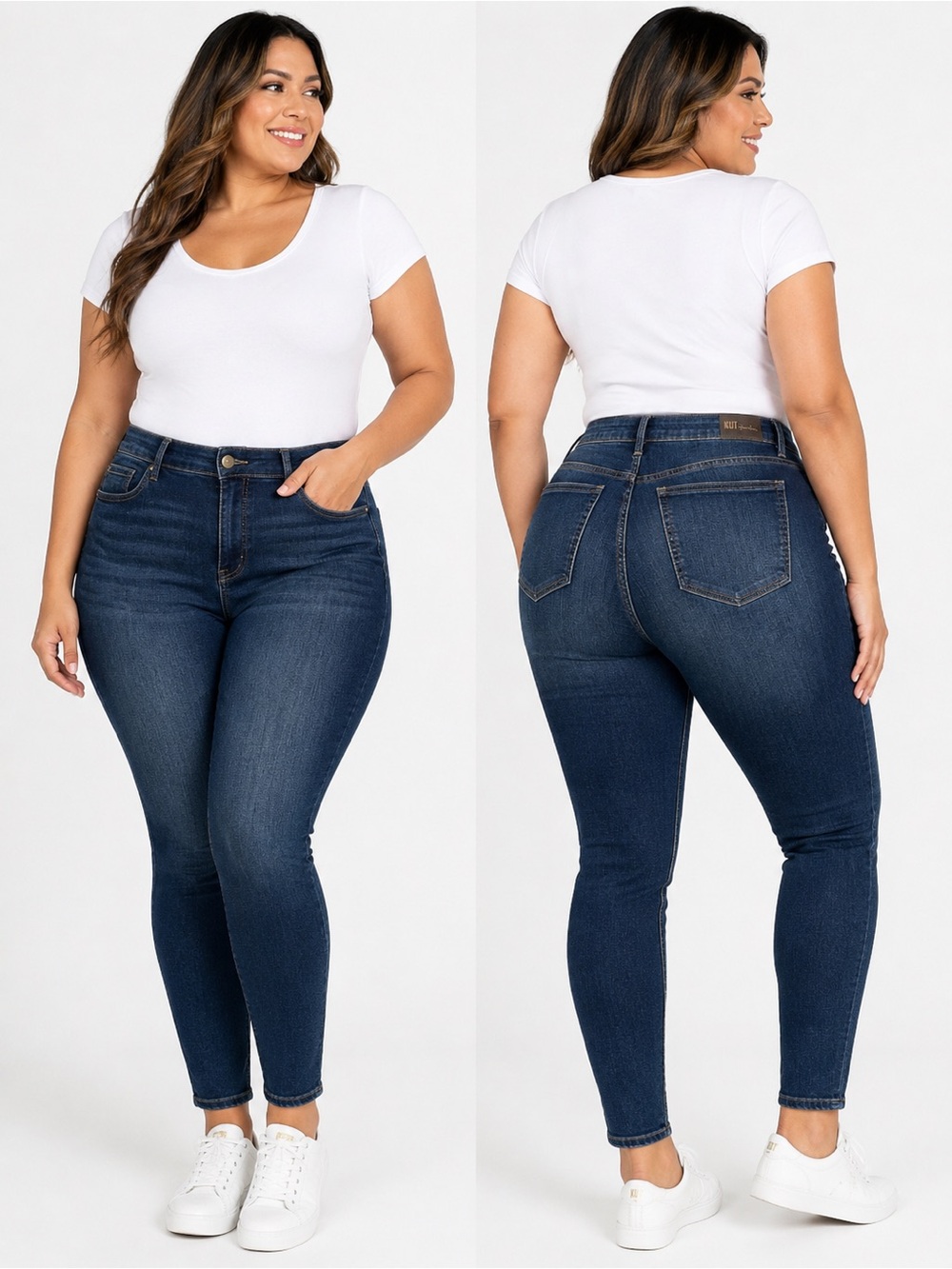 Kut from the Kloth Dark Blue High-Rise Skinny Jeans